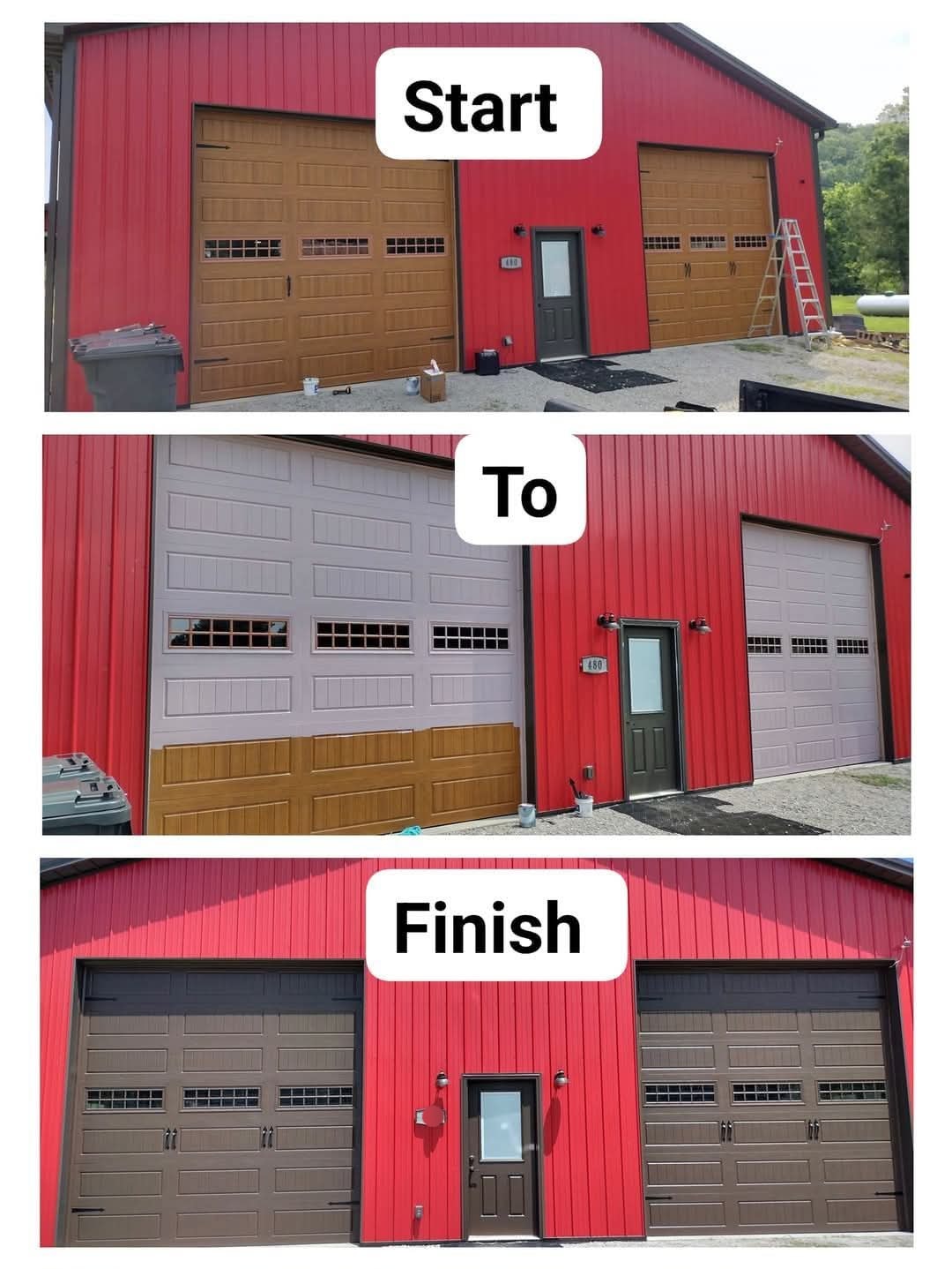 Painted garage doors