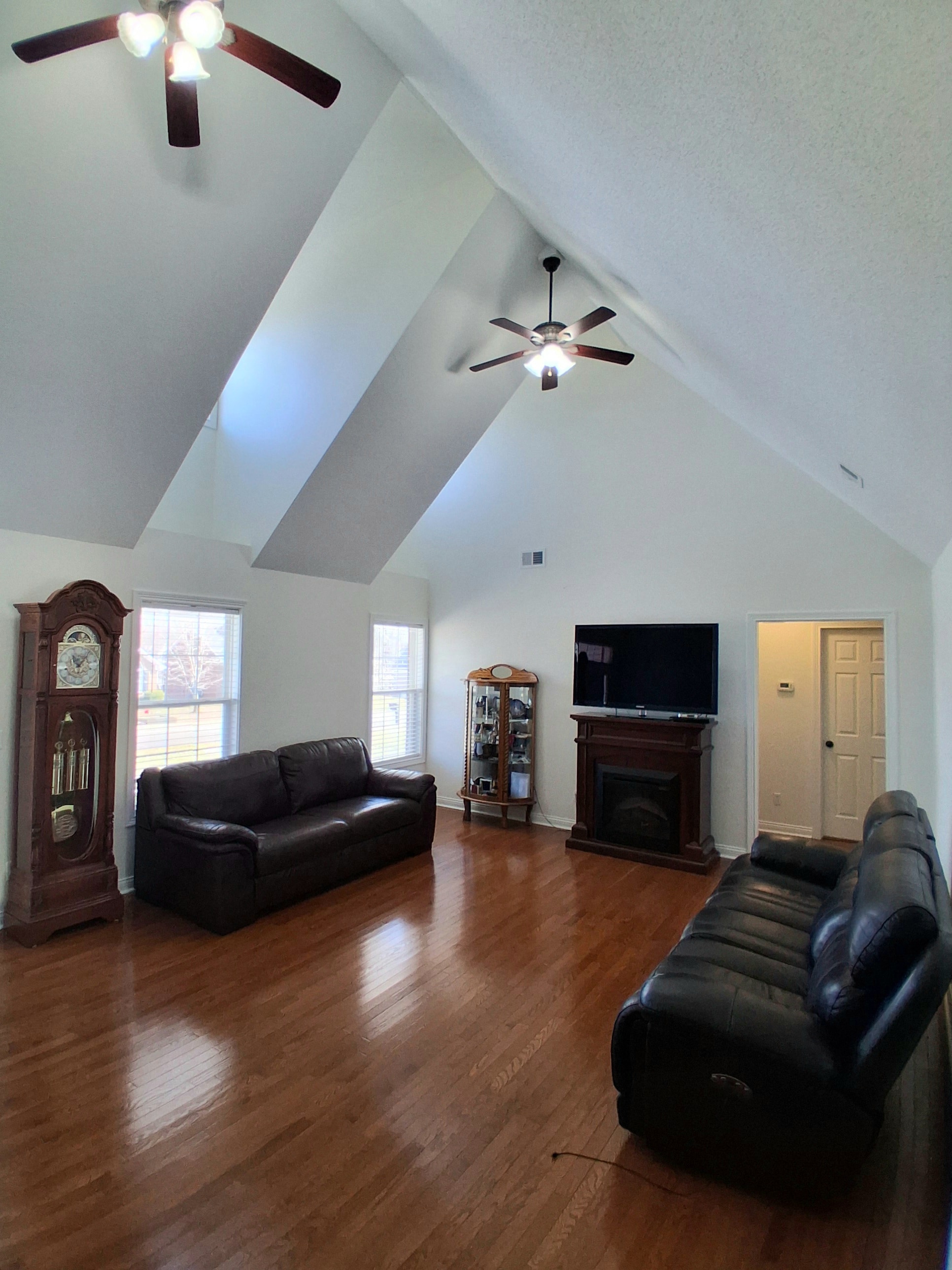 Vaulted living room repaint — after